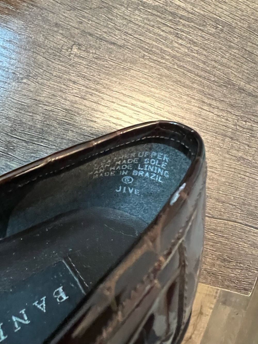 Bandolino Brown Croc-Embossed Patent Leather Loafers Sz 7 EUC - Picture 5 of 7